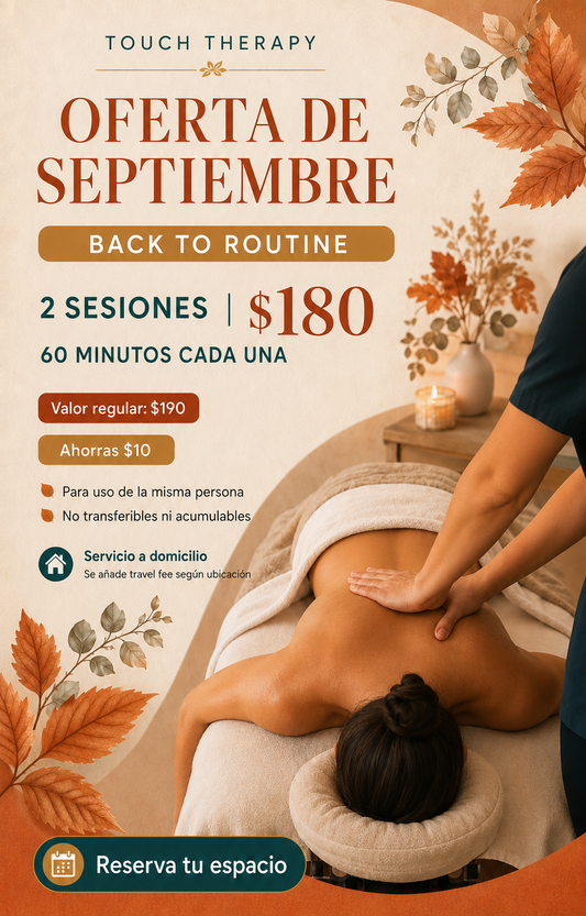 Back to Routine Therapy | Paquete de 2 masajes